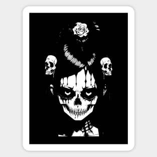 Gothic Skull Girl Sticker